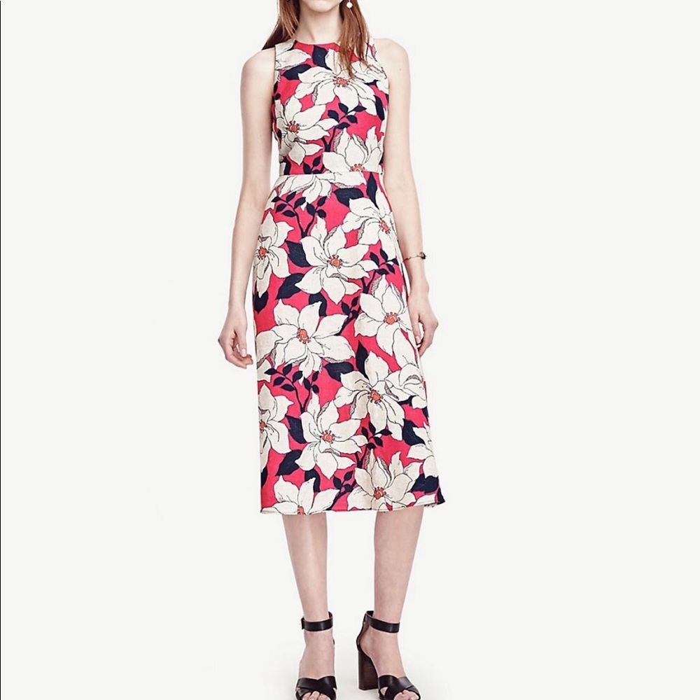 Ann Taylor Linen Hibiscus Dress – Size 6